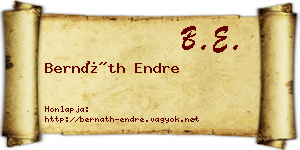 Bernáth Endre névjegykártya