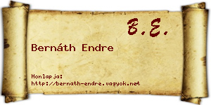 Bernáth Endre névjegykártya