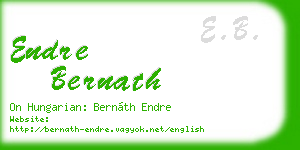endre bernath business card